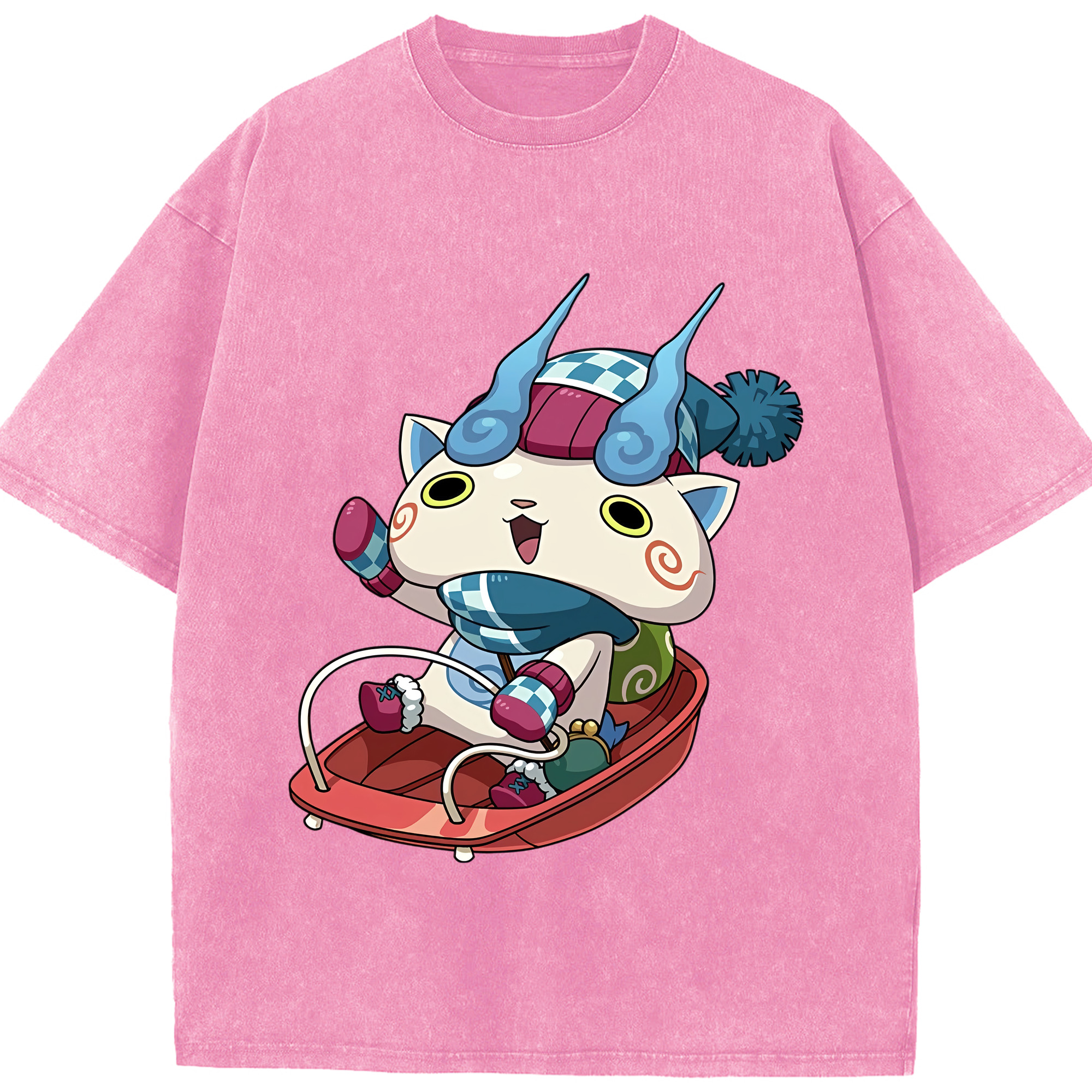 （画像用） 妖怪ウォッチ Yo-kai Watch 綿100% ヴィンテージ風 半袖Tシャツ（フロントプリント）